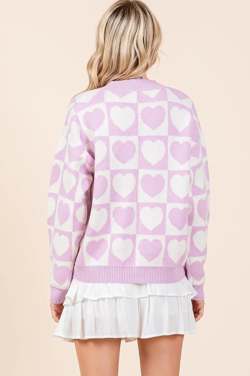 Mittoshop Checkered Heart Button Down Cardigan - Fashorio