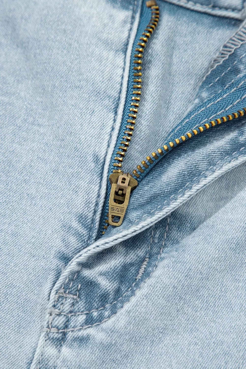 Light Wash Utility Pocket Straight Leg Jeans, view 6