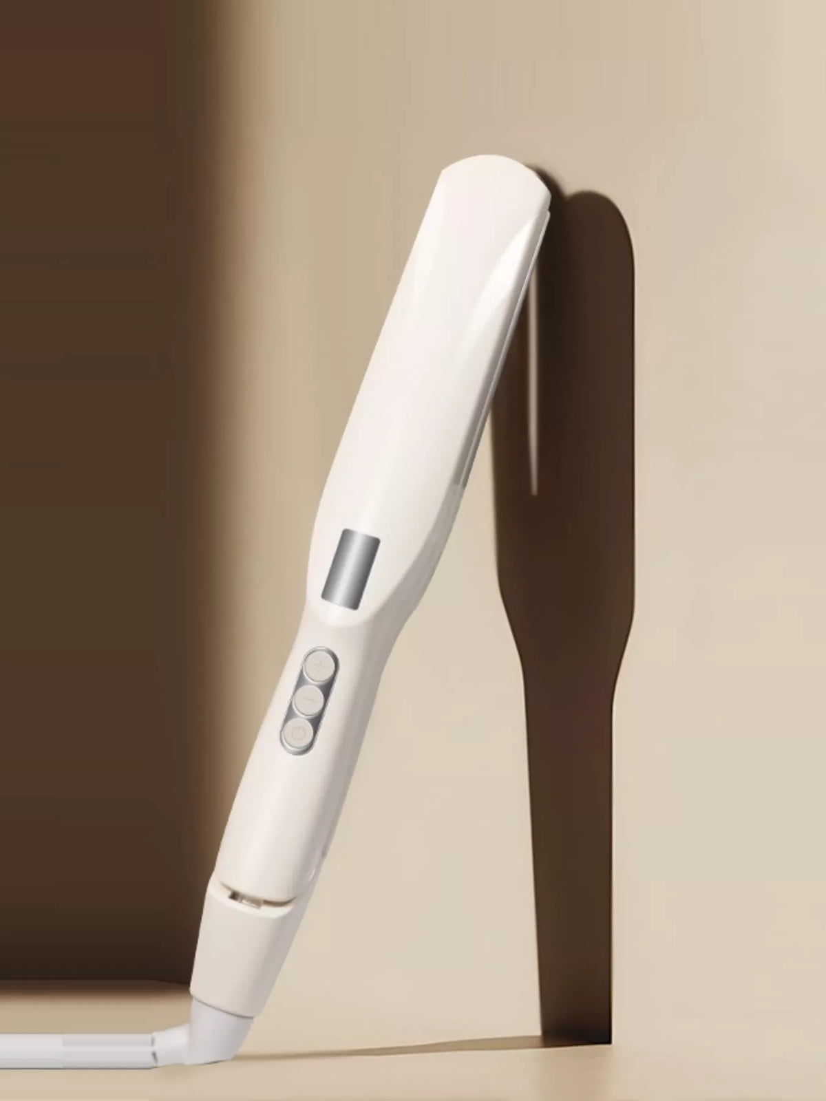 Ivory cordless rechargeable hair straightener front view