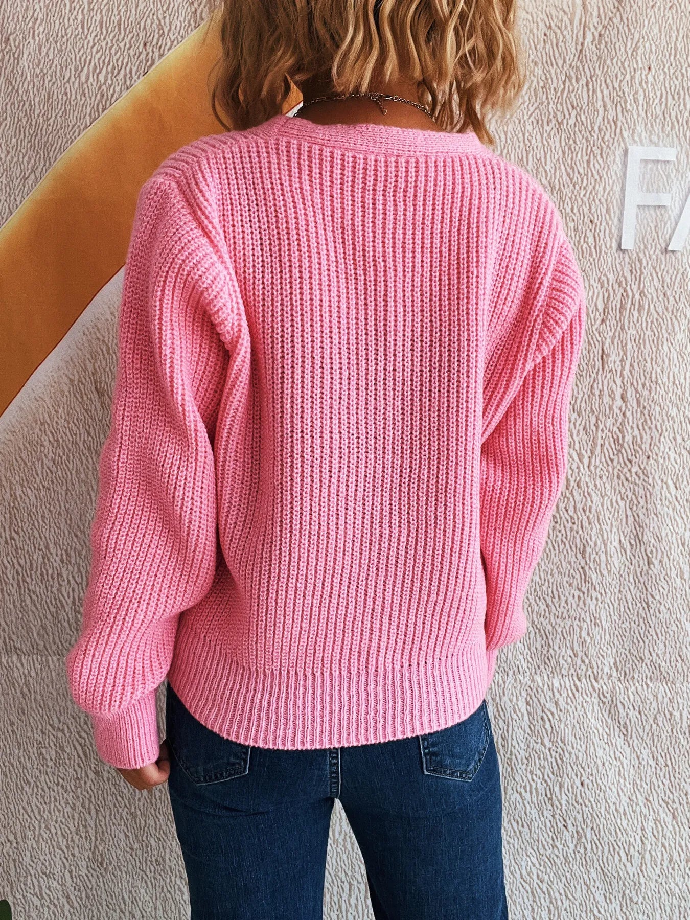 Flower V-Neck Button Up Cardigan - Fashorio