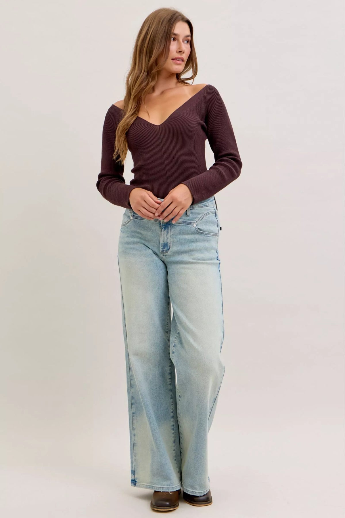 Judy Blue high waist column jeans styled outfit