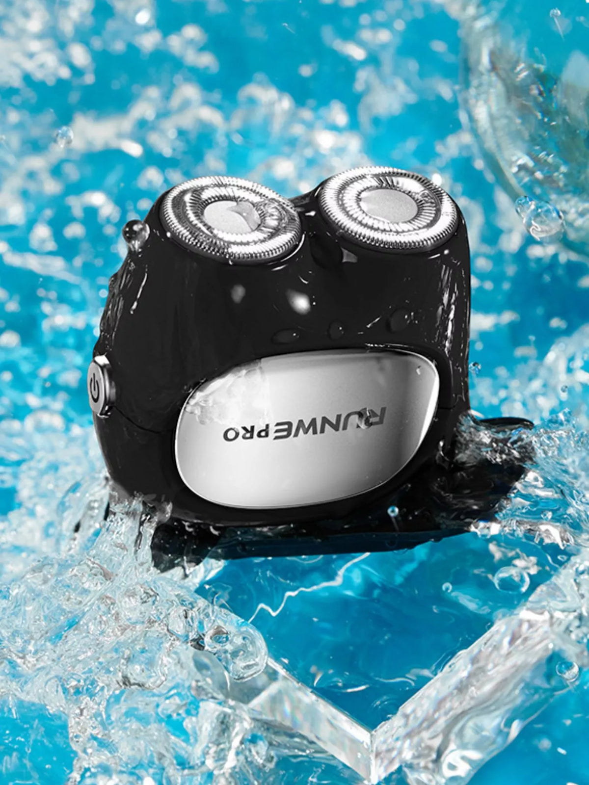 Waterproof shaver rinsed under water