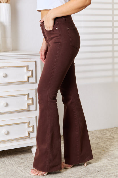 Judy Blue Full Size Tummy Control Garment Dyed Flare - Fashorio