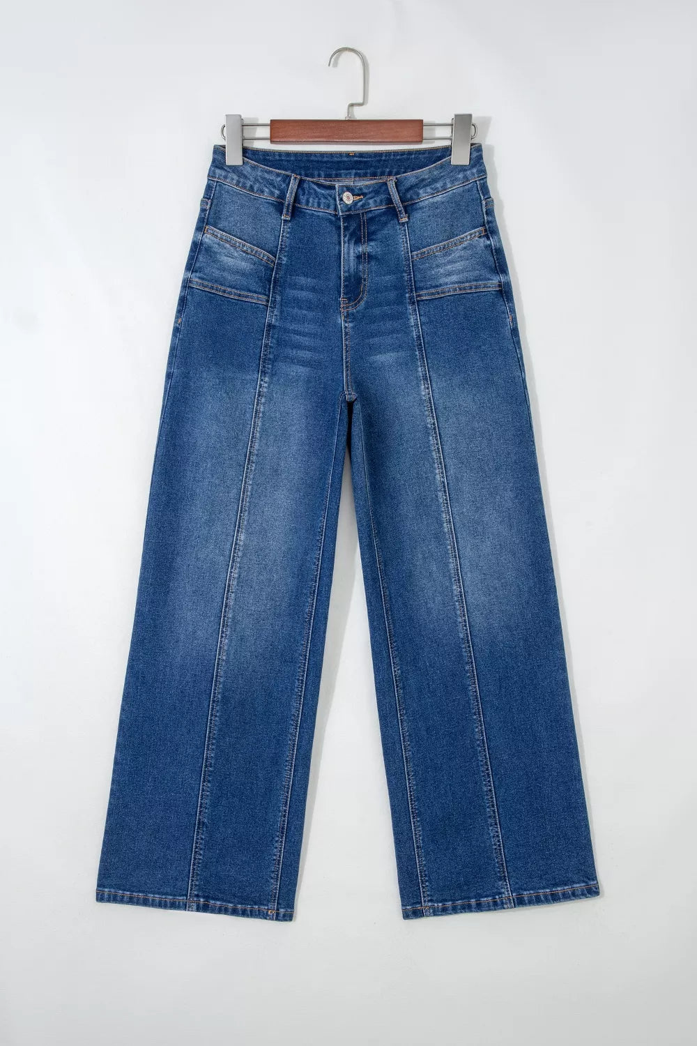 Straight leg jeans back view