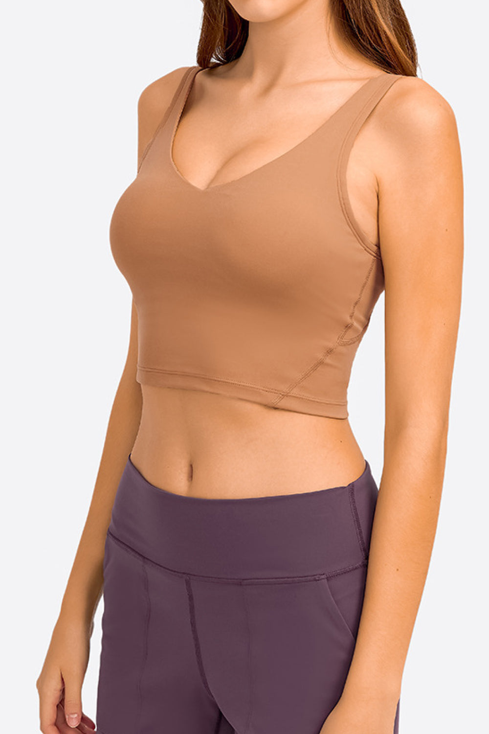 Millennia Deep V-Neck Crop Sports Bra - Fashorio