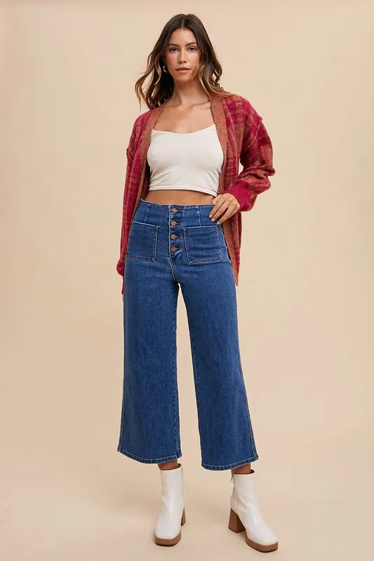 Annie Wear Button Fly High Waist Jeans - Fashorio