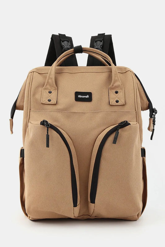 Himawari Waterproof Backpack Bag with Multilayer Pockets Camel One Size - Fashorio