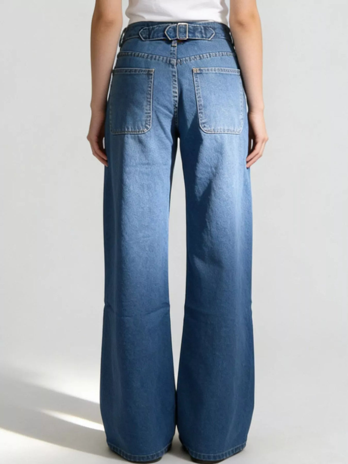 Wide leg jeans back view