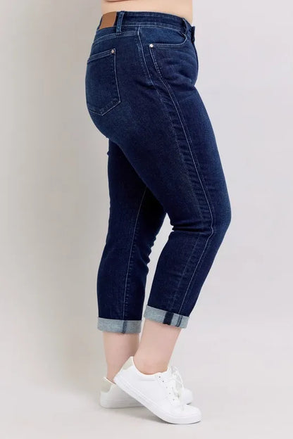 Judy Blue Full Size High Waist Boyfriend Jeans Plus Size - Fashorio
