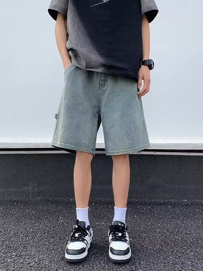 Men's Full Size Relaxed Fit Denim Shorts Plus Size - Fashorio