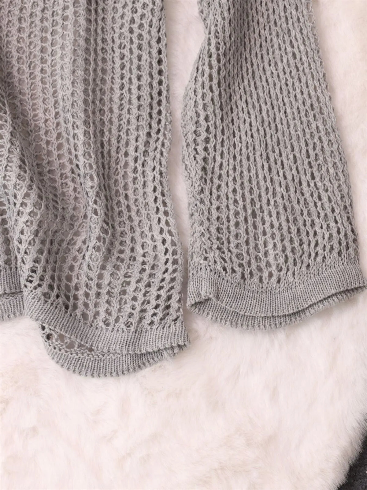openwork relaxed knit cover up styling detail