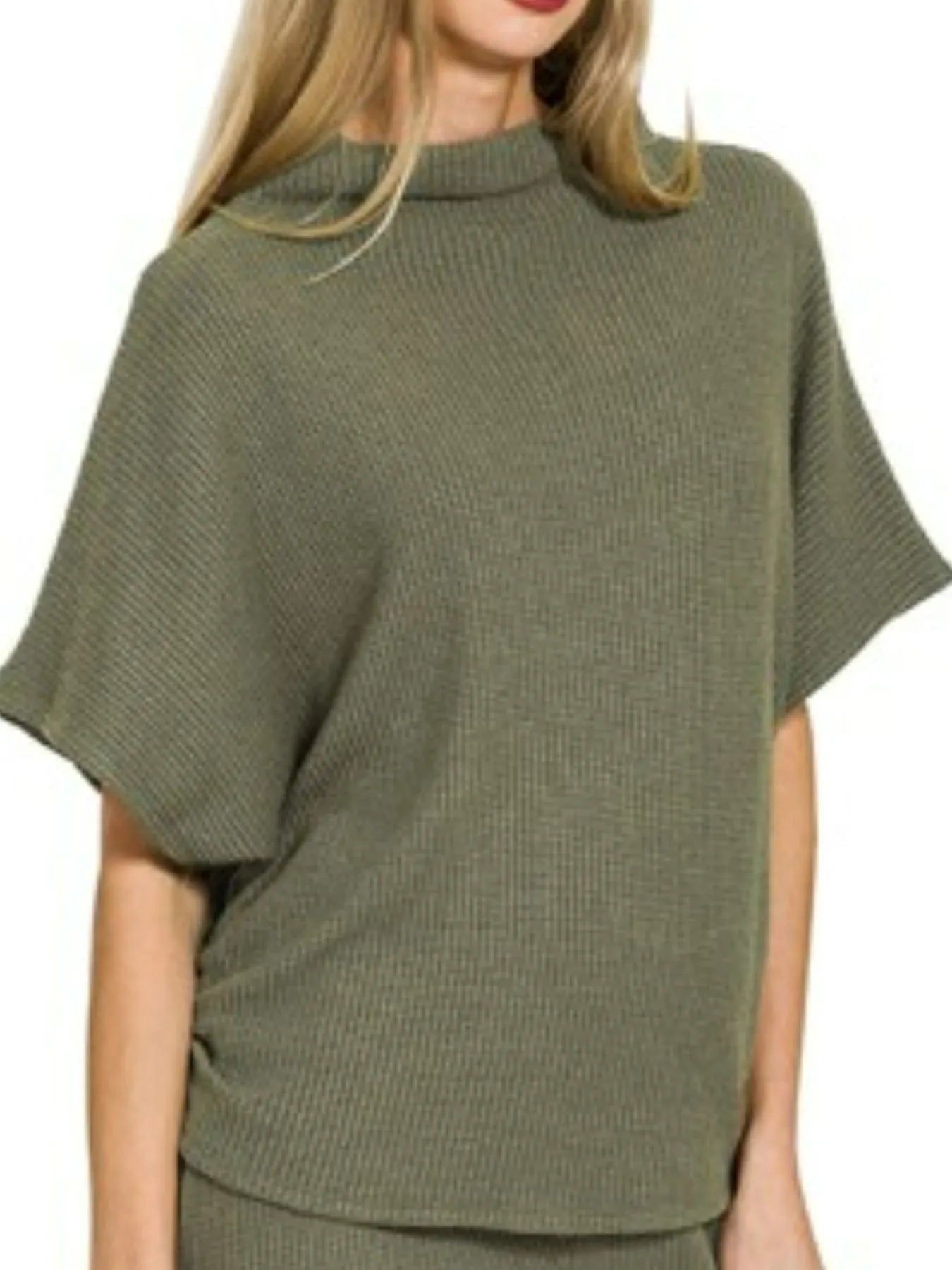 Zenana Mock Neck Top and Pants Sweater Set - Fashorio