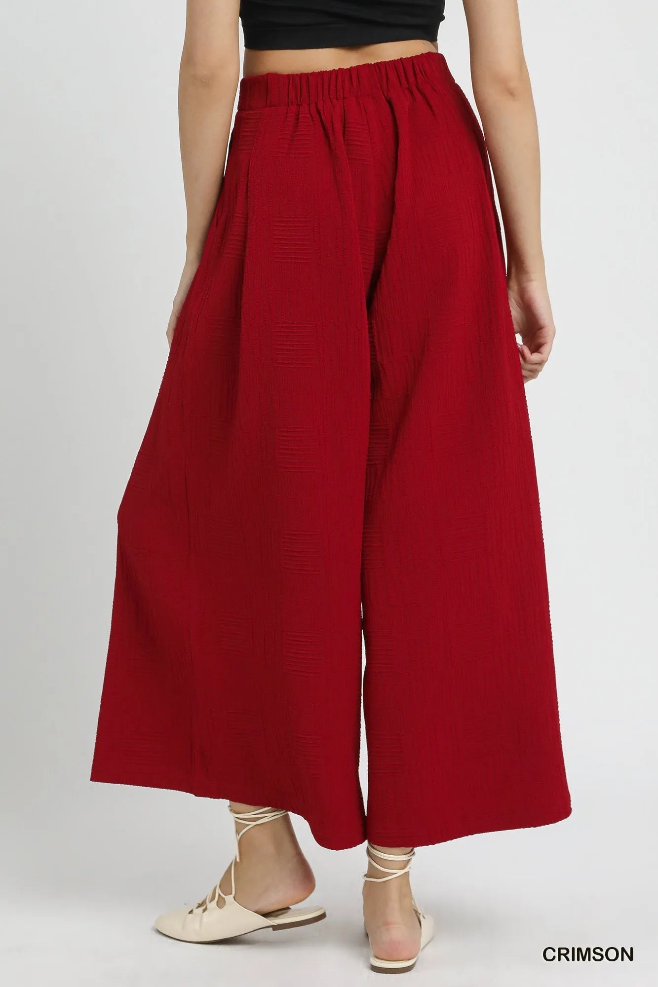 Umgee Elastic Waist Wide Leg Pants - Fashorio
