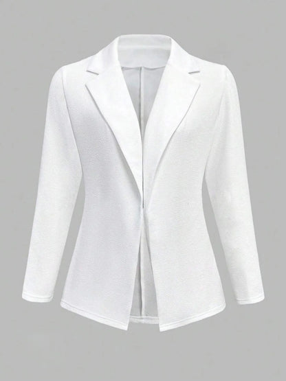 Lapel Collar Open Front Blazer - Fashorio