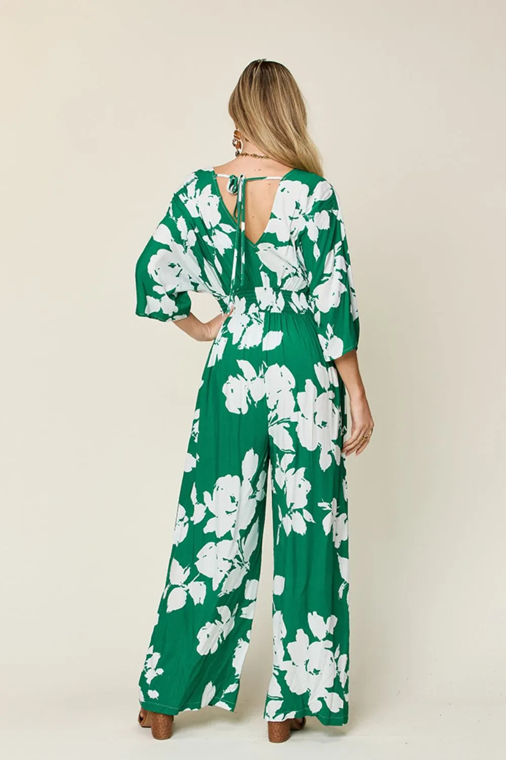 Deep rose jumpsuit side view