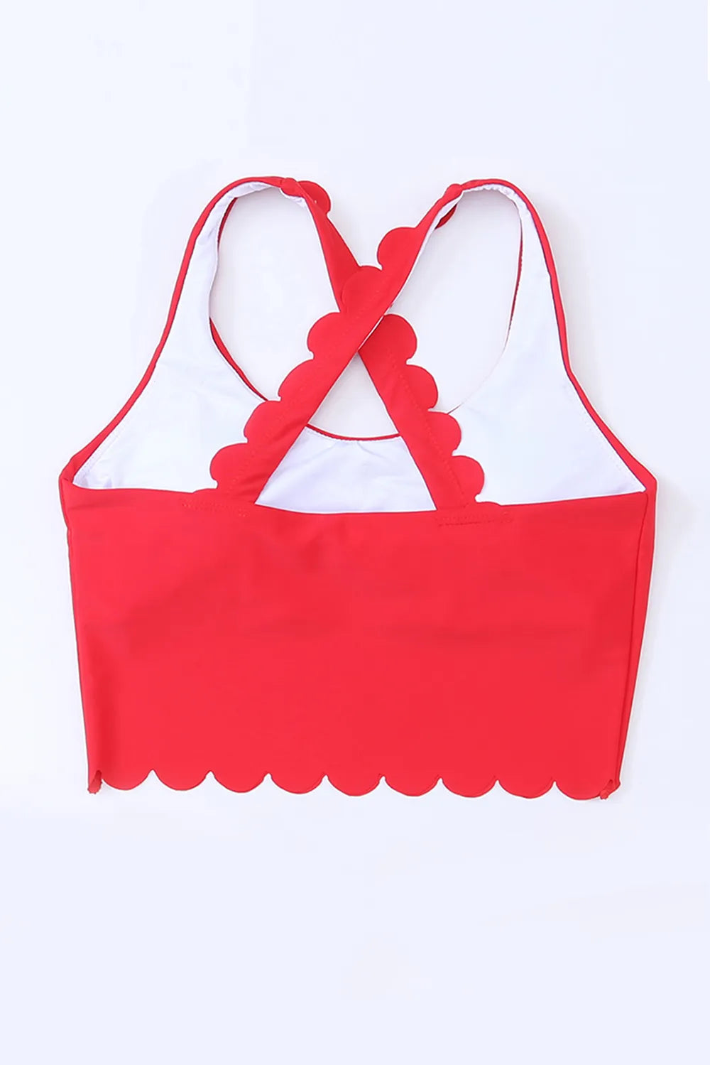 Crisscross Scoop Neck Swim Top - Fashorio