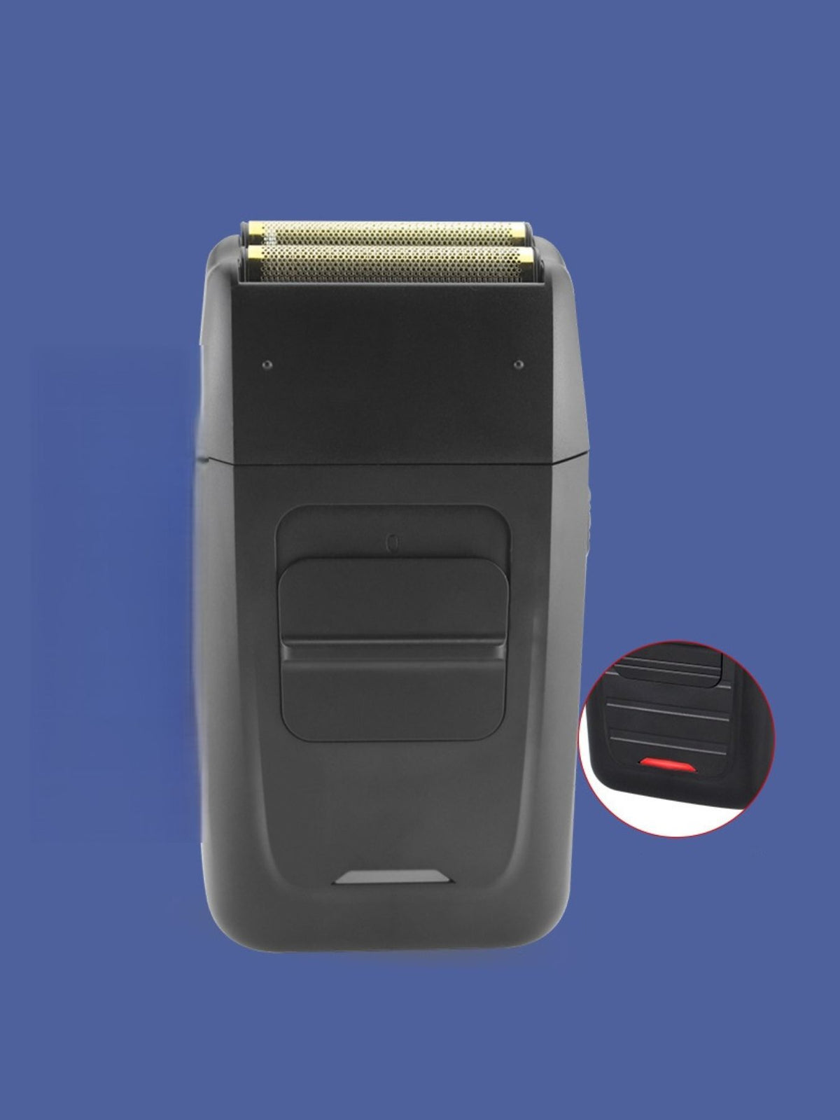 Electric shaver charging port detail