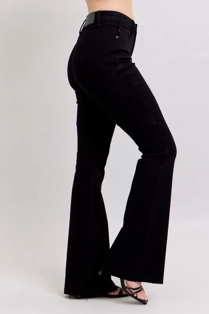 Judy Blue Full Size High Waist Star Seam Detail Flare Plus Size - Fashorio