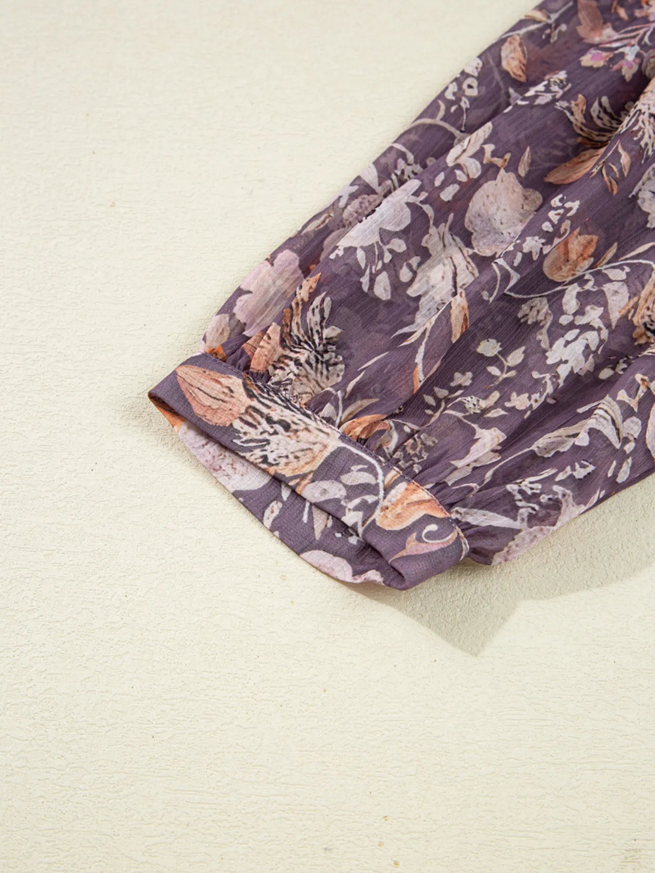 Floral Print Tie Neck Blouse - Fashorio