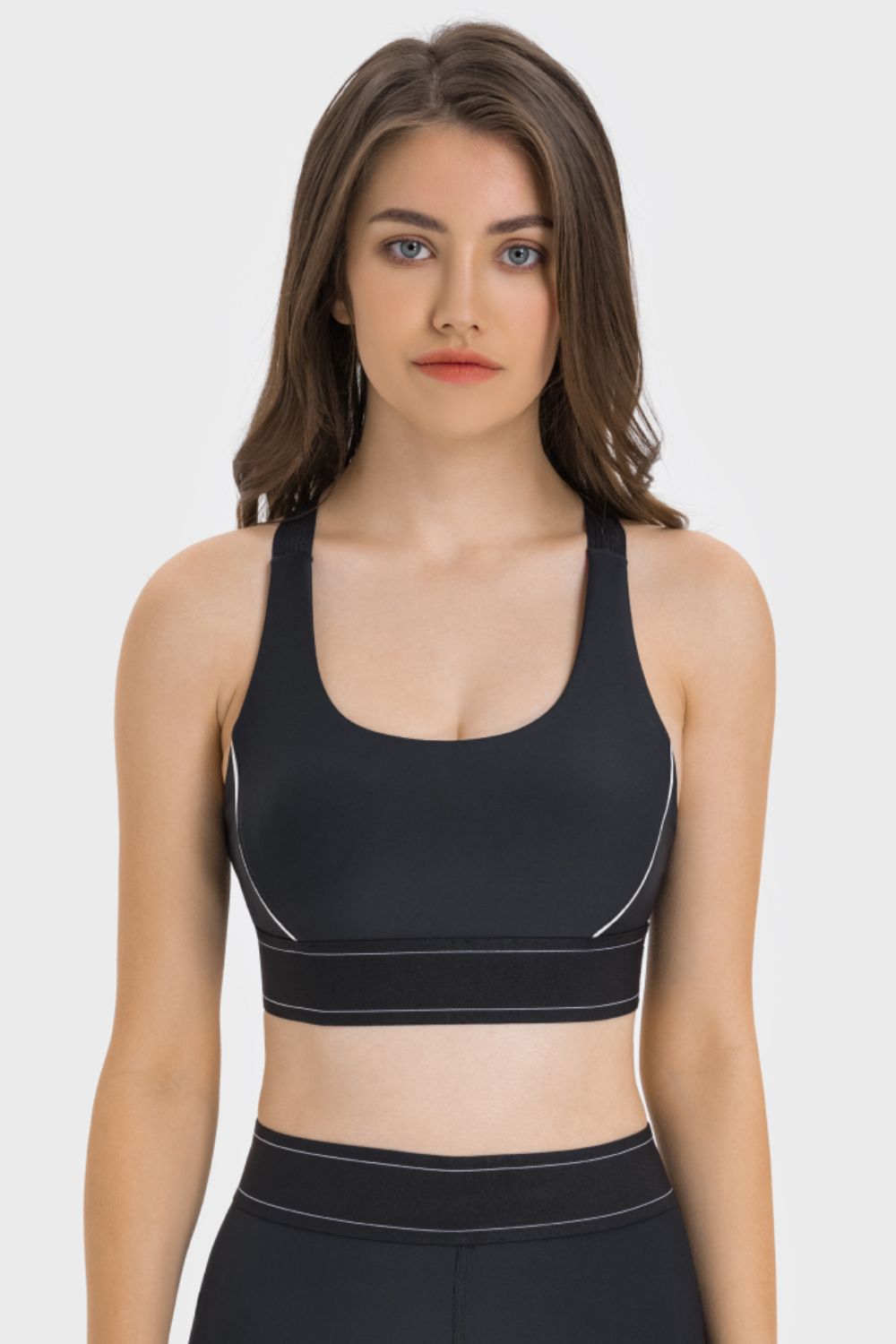 Contrast sports bra in white