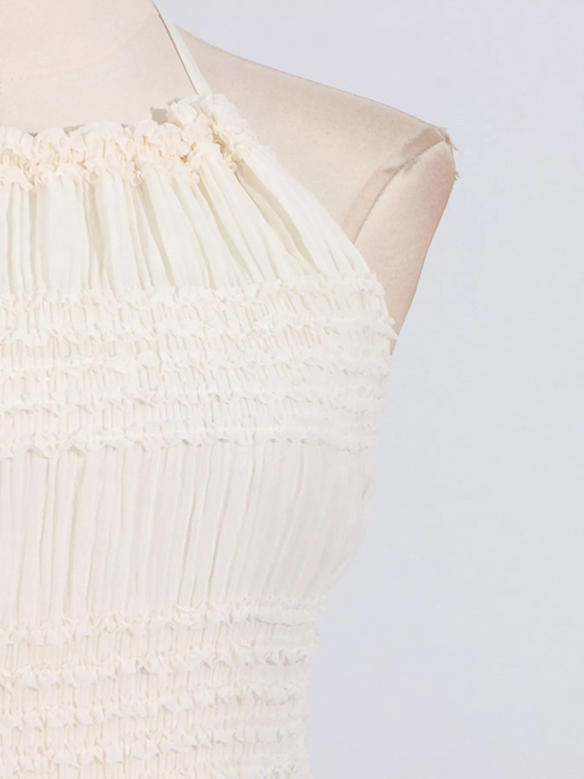 Halter neck maxi dress fabric detail