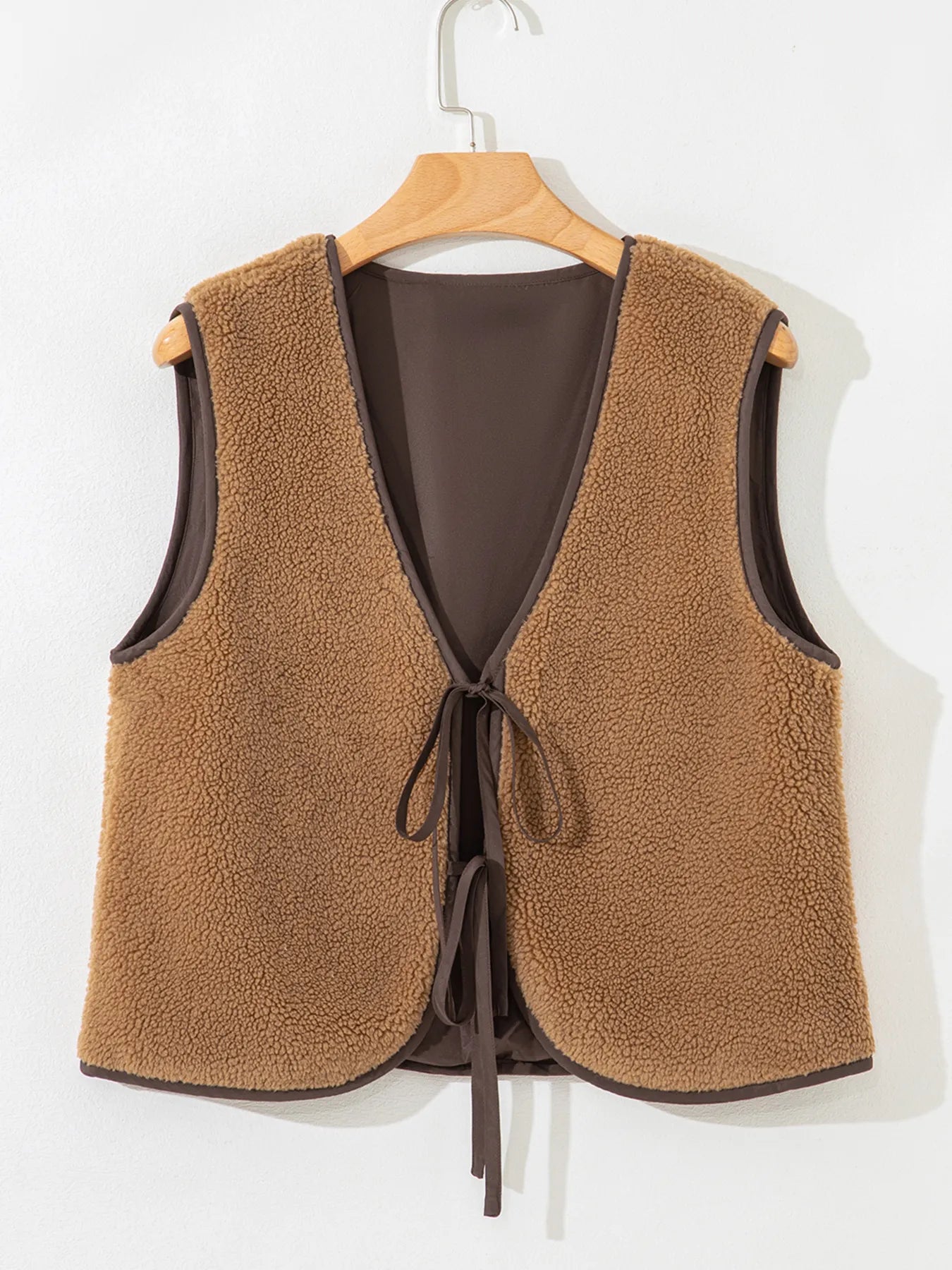 Double Tied Front Vest Coat - Fashorio