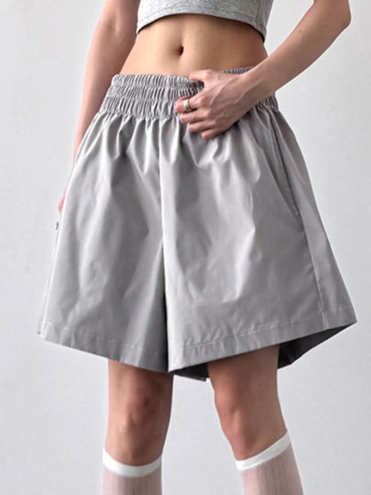 Smocked Wide-Leg Shorts - Fashorio