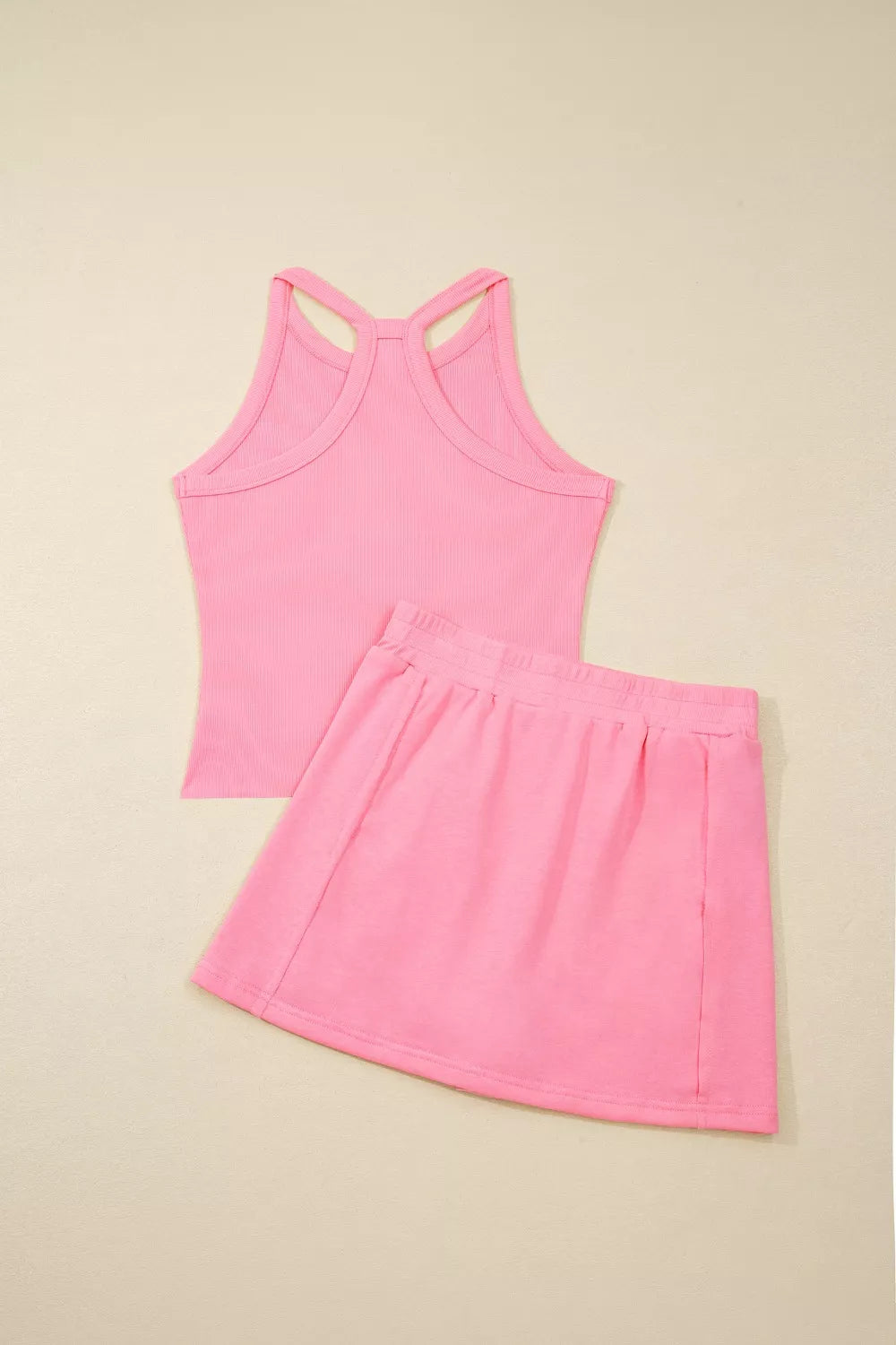 Sleeveless top and skort matching set styled look
