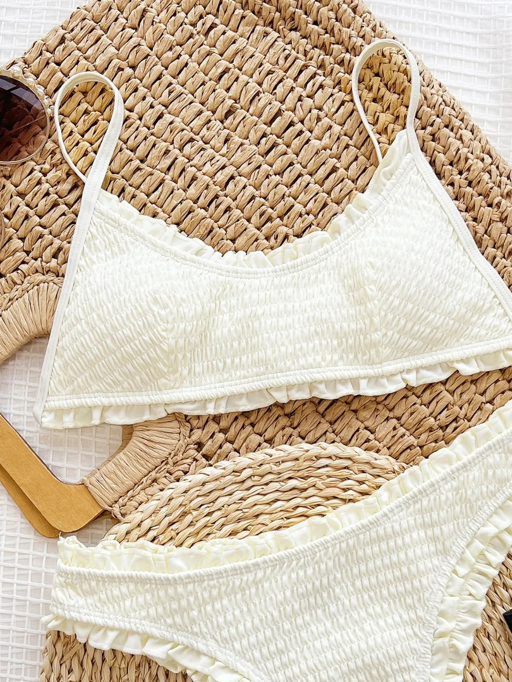 Textured two piece bikini side view