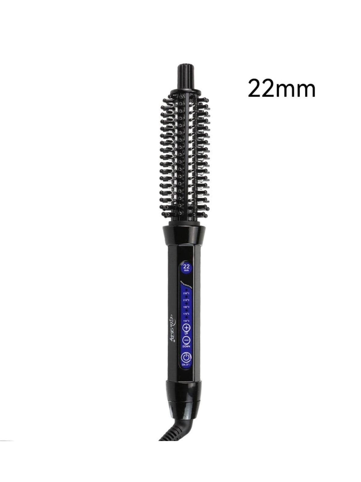 Curling iron laid flat on surface