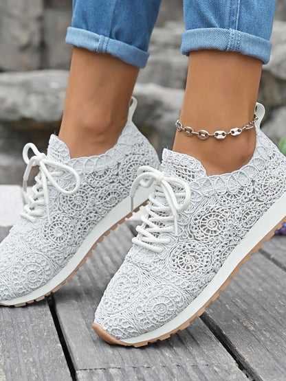 Mesh Lace Up Sneakers - Fashorio