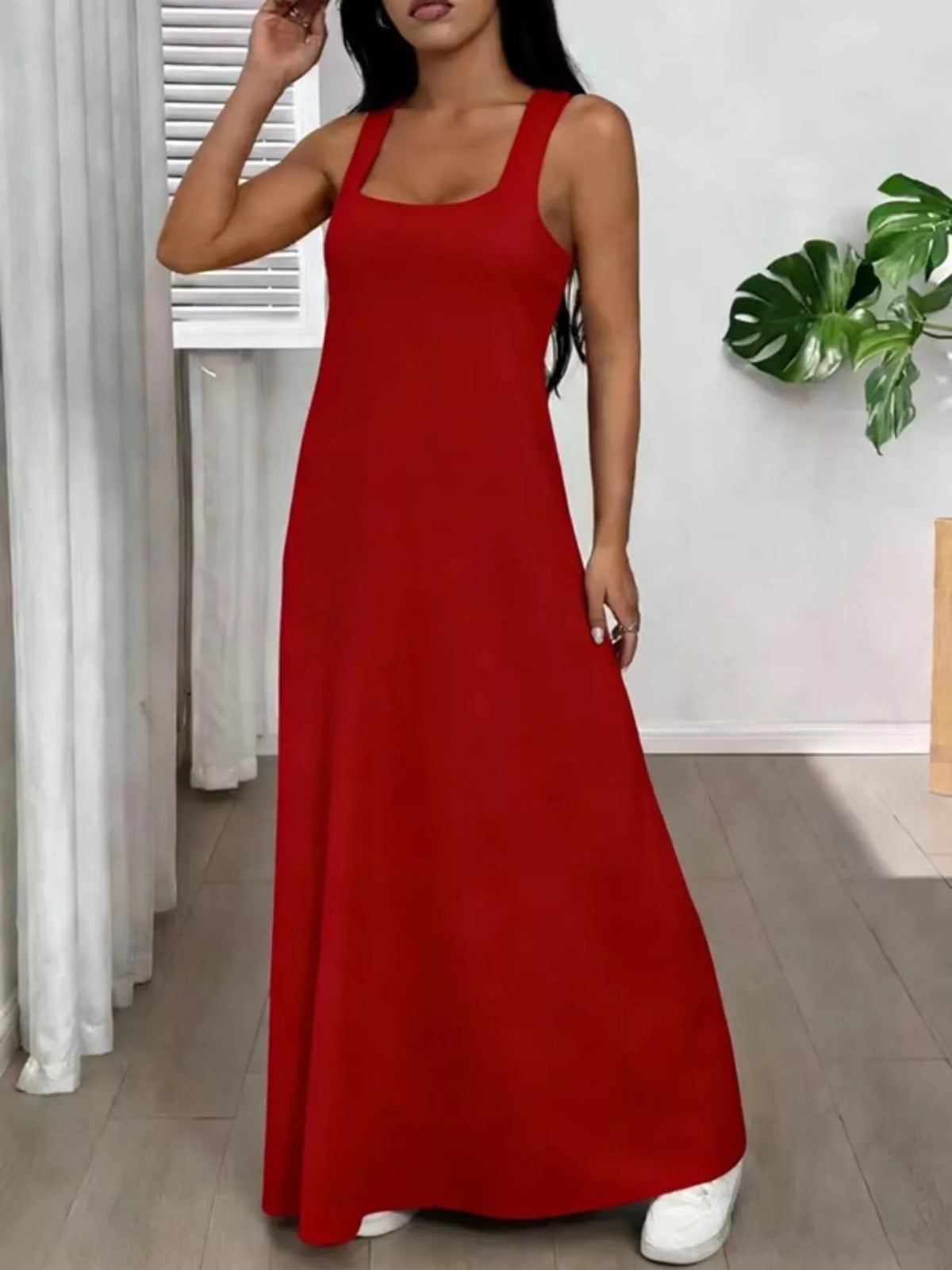Scoop Neck Cami and Maxi Dress Two Piece Set, view 18