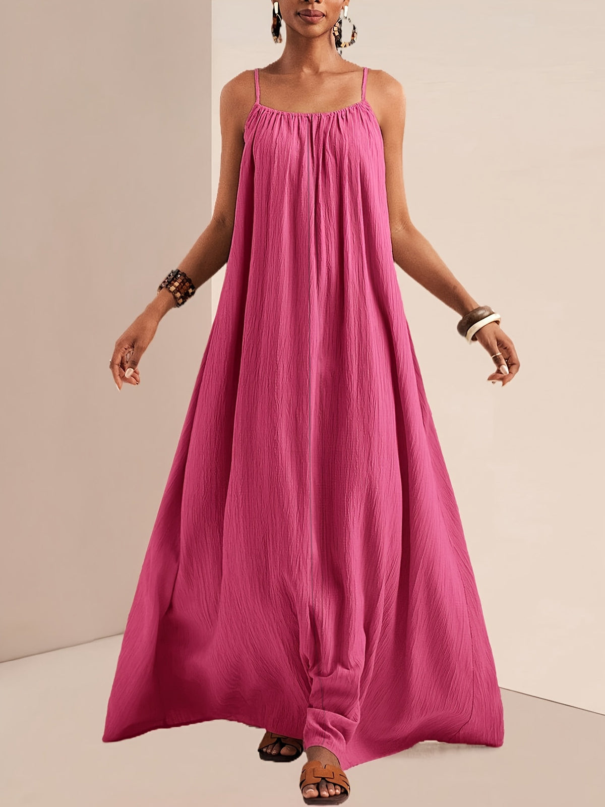 Maxi dress fabric drape detail