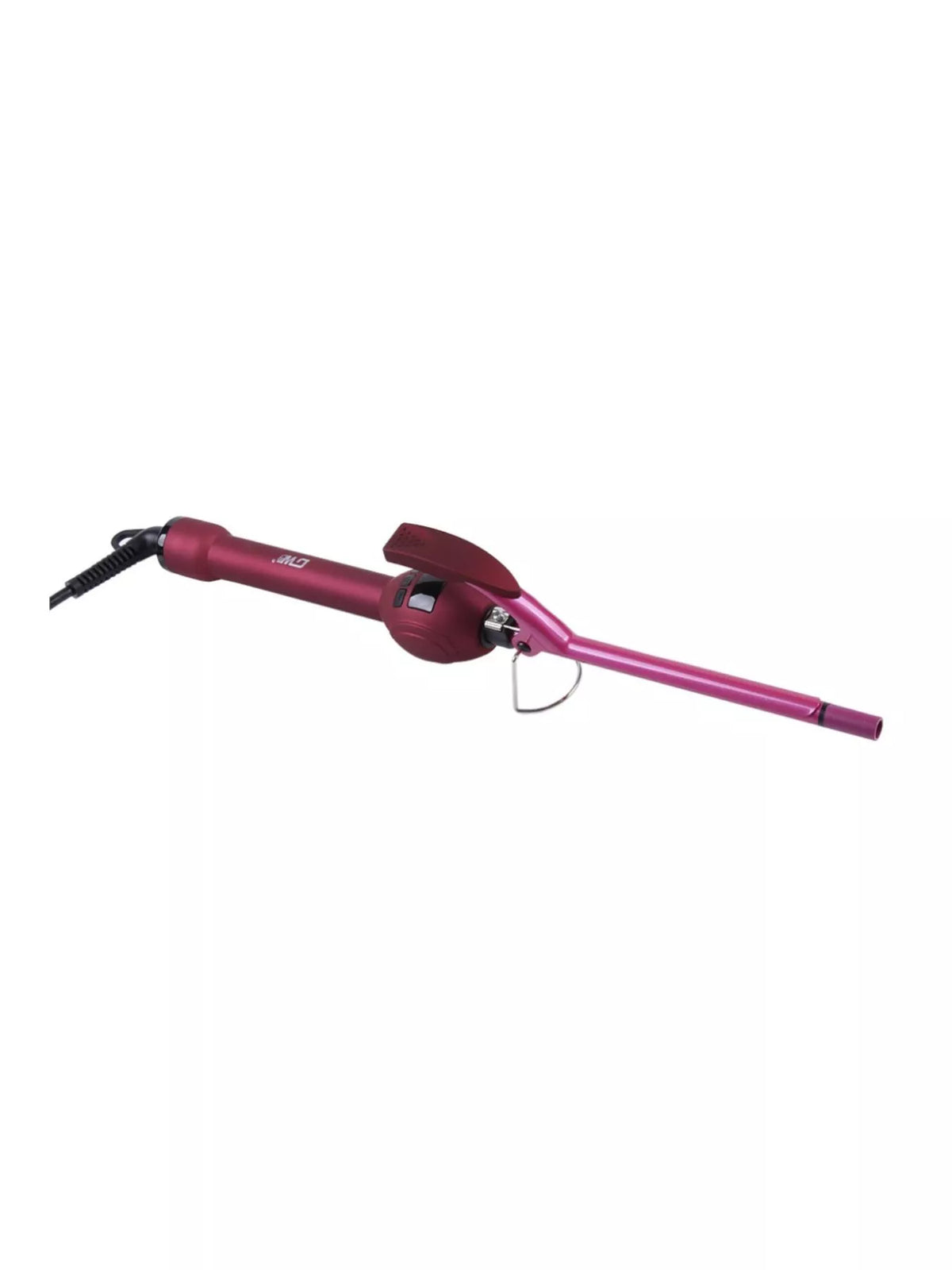 Curling iron held in hand curling hair