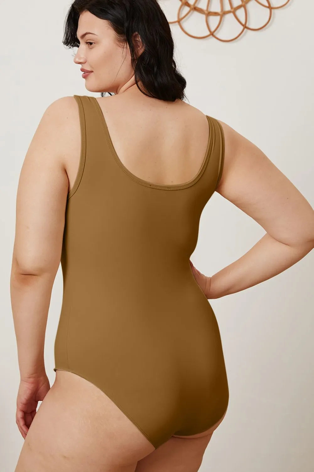 Square neck bodysuit shown from the side
