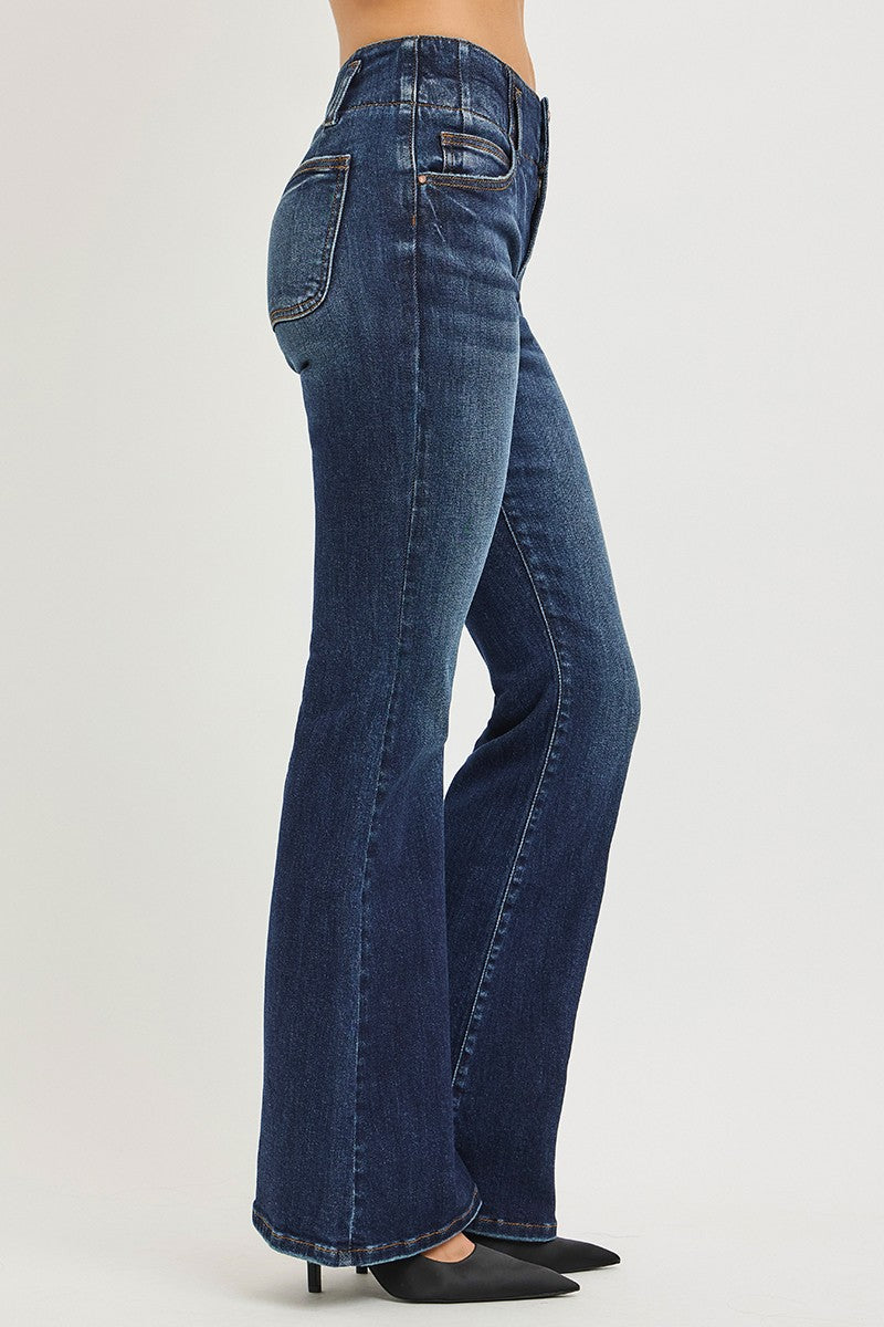 RISEN flare jeans back pockets view