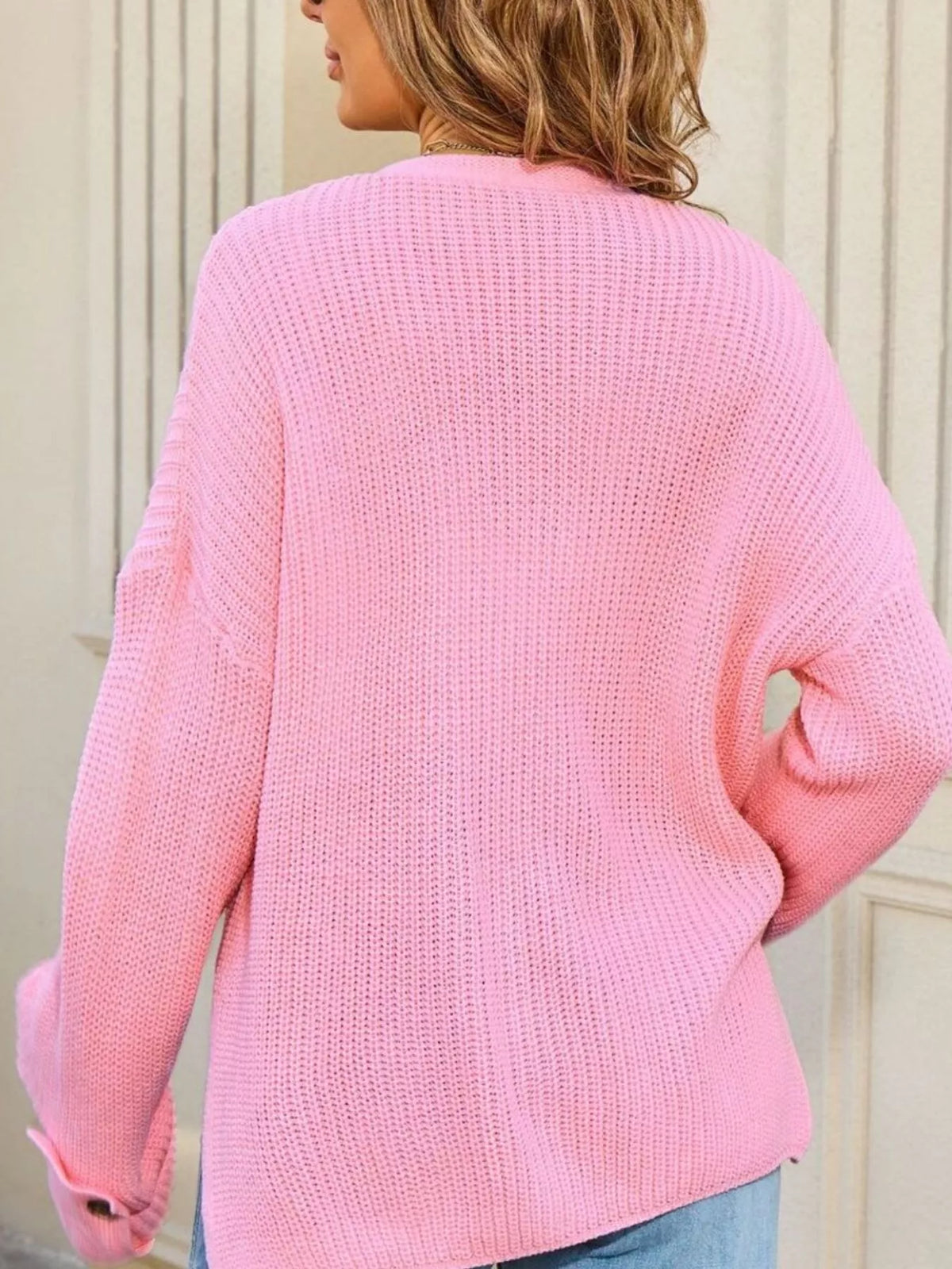 oversized knit button down cardigan outfit styling