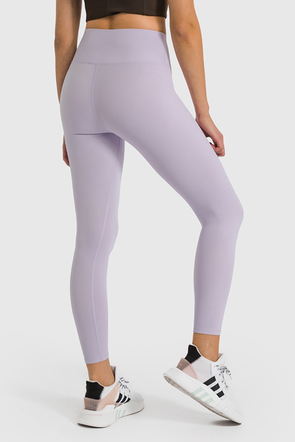 high waist ankle length yoga leggings fabric detail