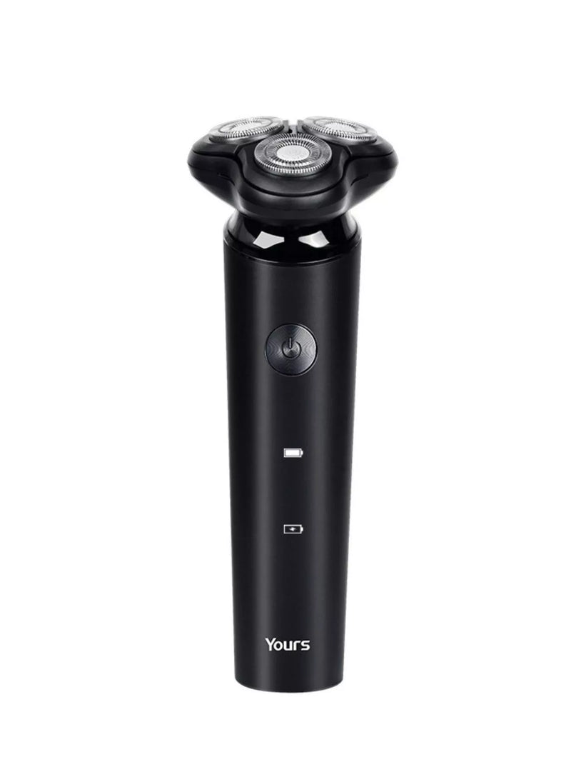 Black rechargeable portable electric shaver