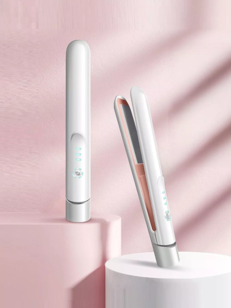 Portable cordless hair straightener front view