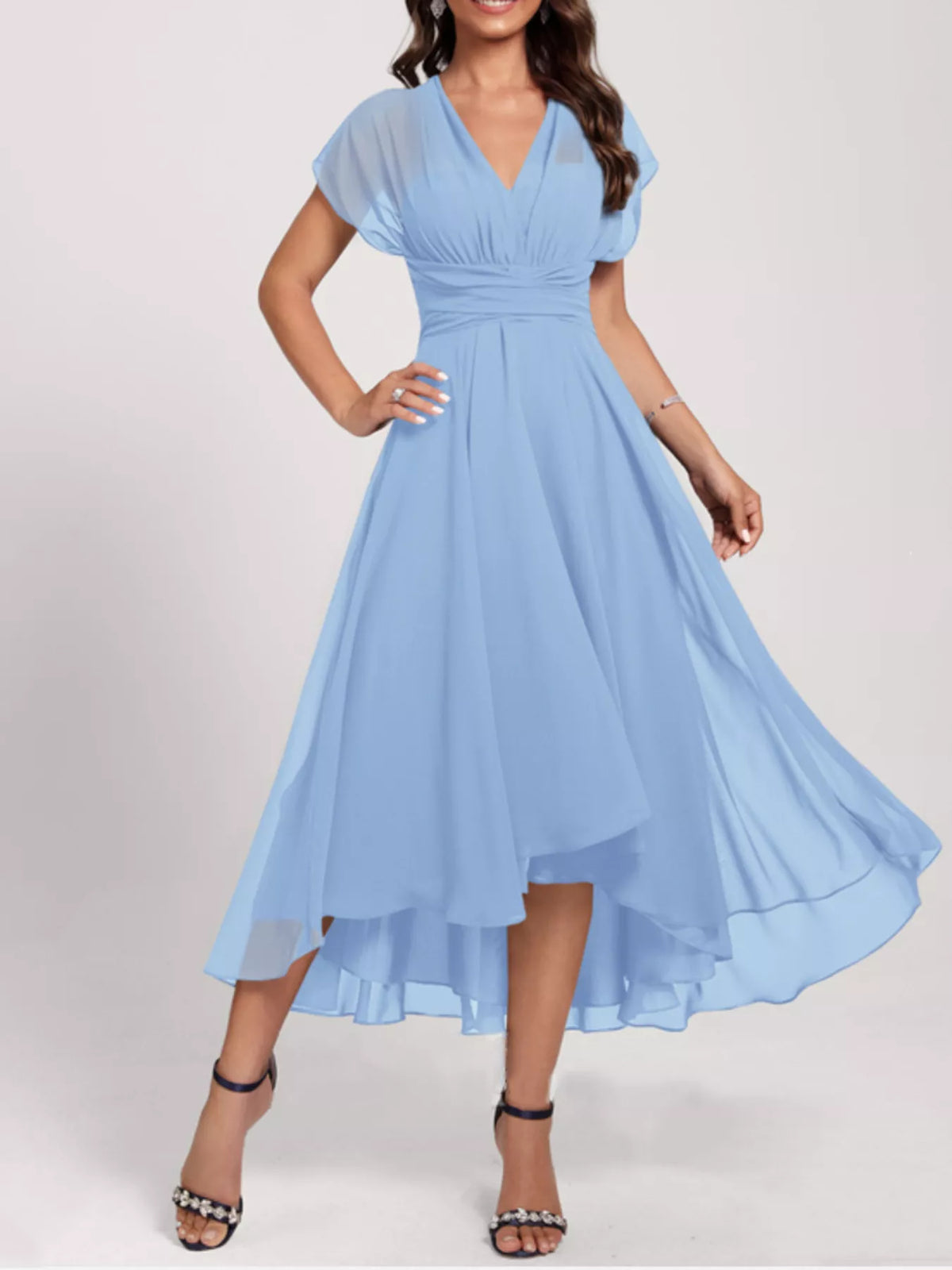 Ruched A line midi dress, alternate colourway view 6
