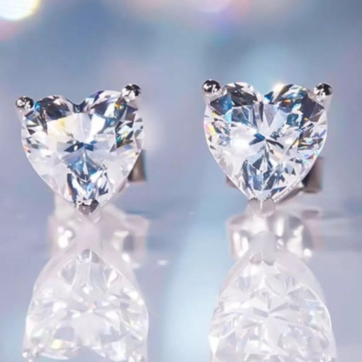 Top down view of the 2 carat heart cut stone