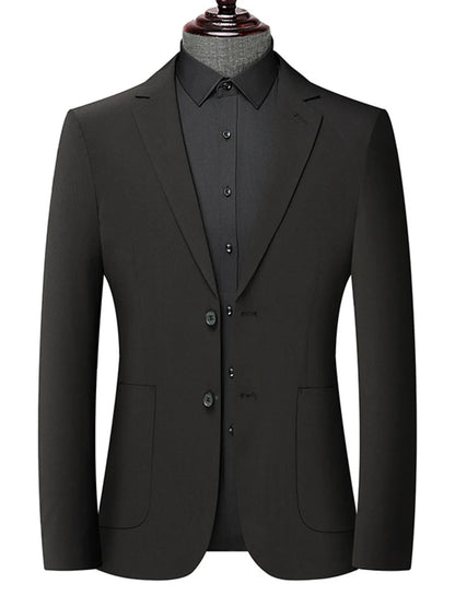Men's Button Up Long Sleeve Blazer Black - Fashorio