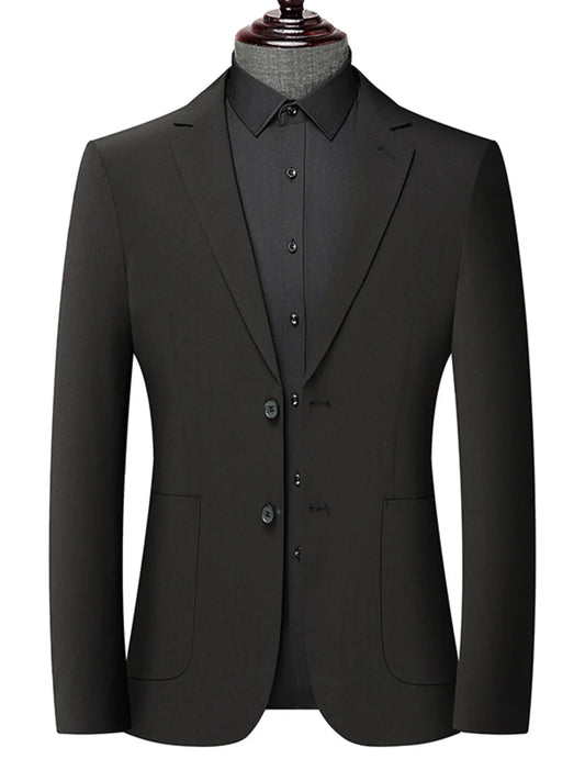 Men's Button Up Long Sleeve Blazer Black - Fashorio