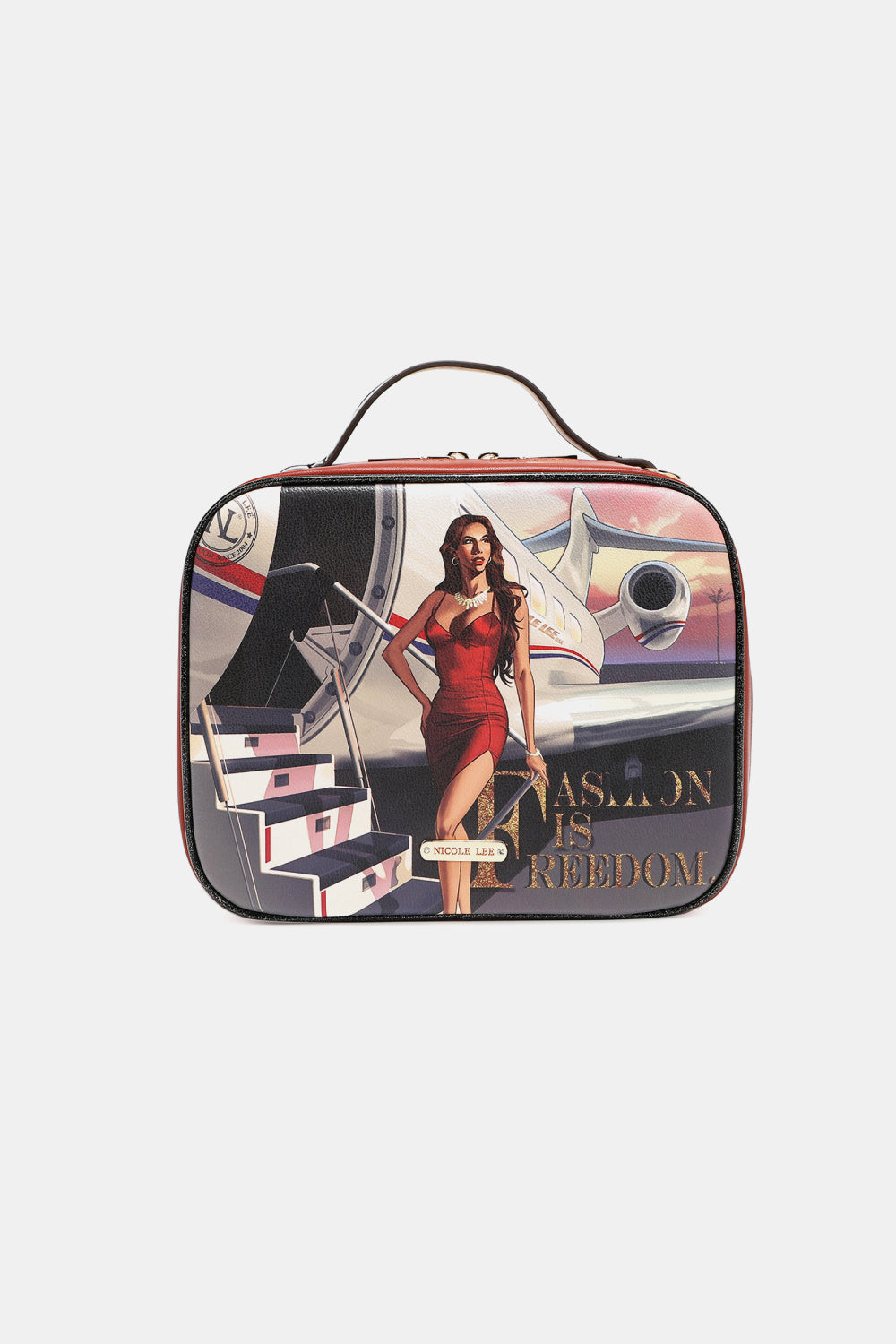Nicole Lee USA Printed Handbag with Three Pouches - Fashorio