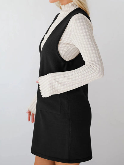Sleeveless Knit Dress with Pockets - Fashorio