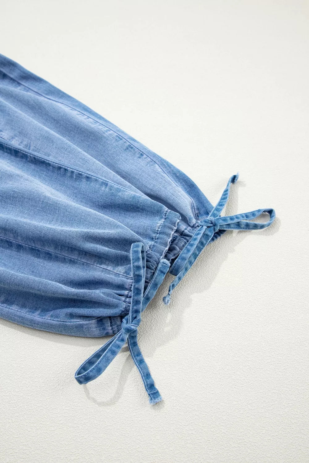 Denim texture on loose fit jeans