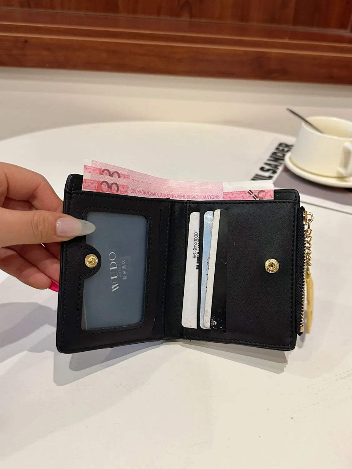 PU Leather Color Block Wallet - Fashorio