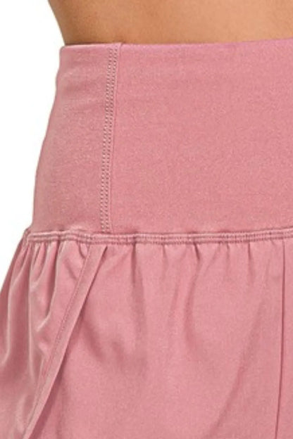 Zenana High Waisted Zippered Back Pocket Running Shorts - Fashorio
