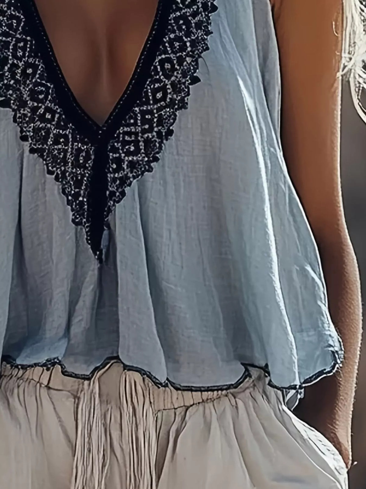 Side view showing the easy fit of the camisole